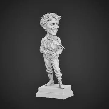 Amelia Earhart statue artwork
